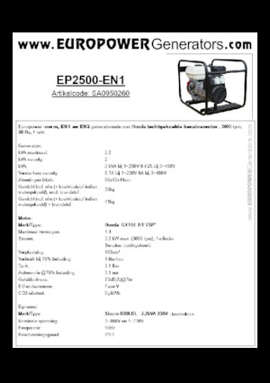 Benzinski generatori struje Europower EP2500-EN1 (S)