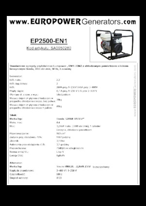Benzinski generatori struje Europower EP2500-EN1 (S)