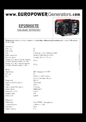 Benzinski generatori struje Europower EP25000TE (S)