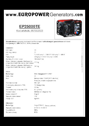 Benzinski generatori struje Europower EP25000TE (S)