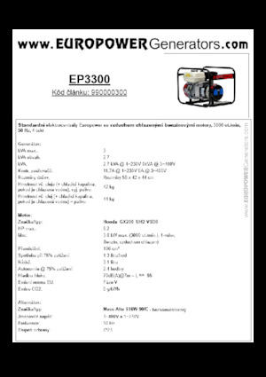 Benzinski generatori struje Europower EP3300 (MA)