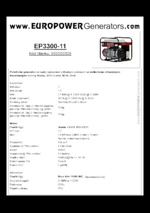 Benzinski generatori struje Europower EP3300-11 (MA)