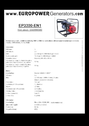 Benzinski generatori struje Europower EP3300-EN1 (MA)