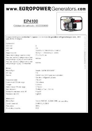 Benzinski generatori struje Europower EP4100 (S)