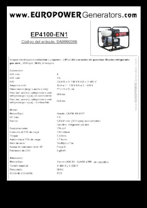Benzinski generatori struje Europower EP4100-EN1 (S)