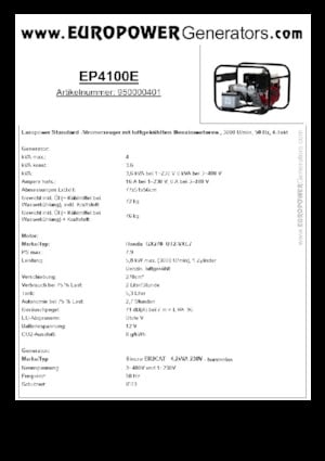 Benzinski generatori struje Europower EP4100E (S)