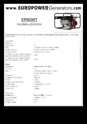 Benzinski generatori struje Europower EP5000T (S)