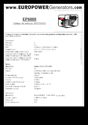 Benzinski generatori struje Europower EP6000 (S)