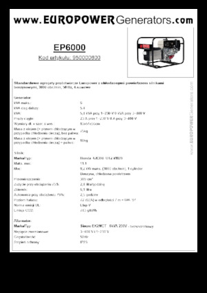 Benzinski generatori struje Europower EP6000 (S)