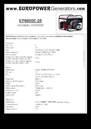 Benzinski generatori struje Europower EP6000E-25 (S)