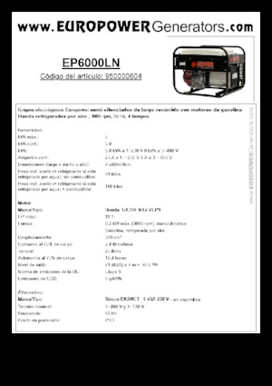 Benzinski generatori struje Europower EP6000LN (S)
