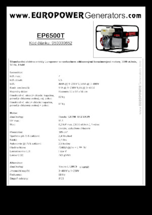 Benzinski generatori struje Europower EP6500T (S)