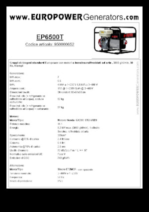 Benzinski generatori struje Europower EP6500T (S)