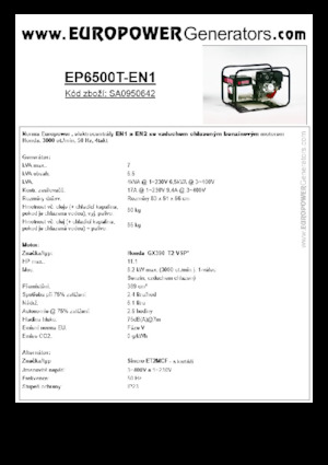 Benzinski generatori struje Europower EP6500T-EN1 (S)