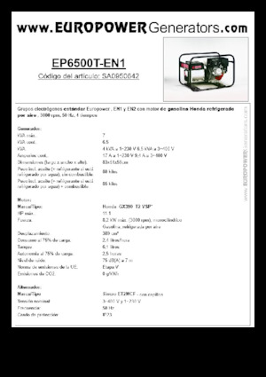 Benzinski generatori struje Europower EP6500T-EN1 (S)