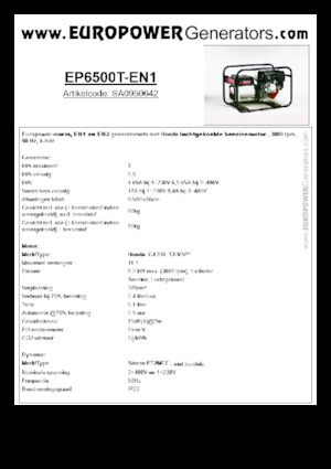 Benzinski generatori struje Europower EP6500T-EN1 (S)