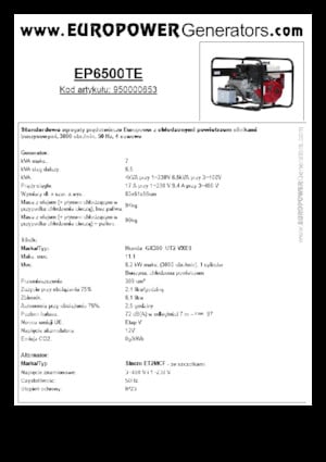 Benzinski generatori struje Europower EP6500TE (S)