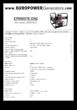 Benzinski generatori struje Europower EP6500TE-EN2 (S)
