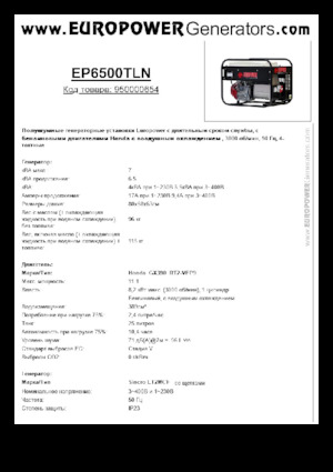 Benzinski generatori struje Europower EP6500TLN (S)
