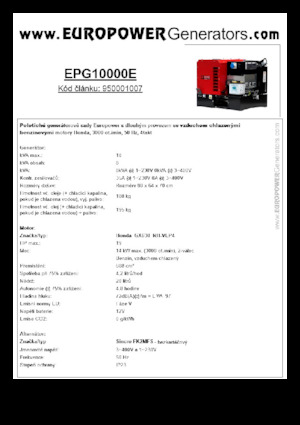 Benzinski generatori struje Europower EPG10000E (S)