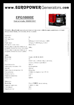 Benzinski generatori struje Europower EPG10000E (S)