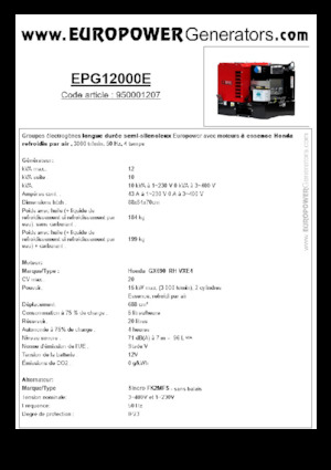 Benzinski generatori struje Europower EPG12000E (S)