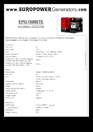Benzinski generatori struje Europower EPG15000TE (S)