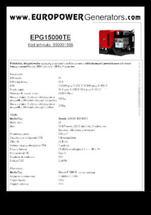 Benzinski generatori struje Europower EPG15000TE (S)