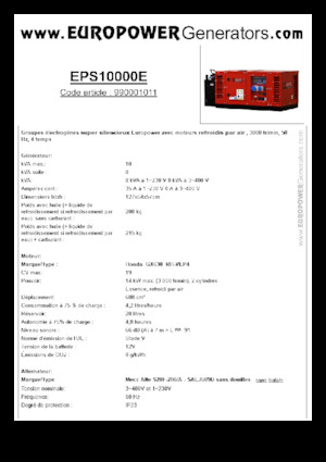 Benzinski generatori struje Europower EPS10000E (MA)