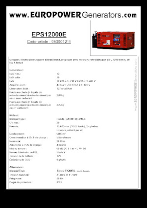 Benzinski generatori struje Europower EPS12000E (S)