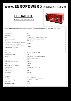 Benzinski generatori struje Europower EPS15000TE (S)