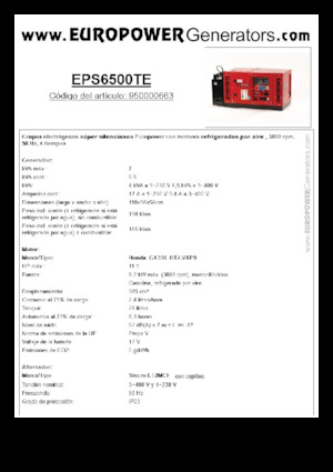 Benzinski generatori struje Europower EPS6500TE (S)