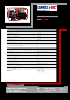 Benzinski generatori struje Endress ESE 1006 DBS-GT ES 