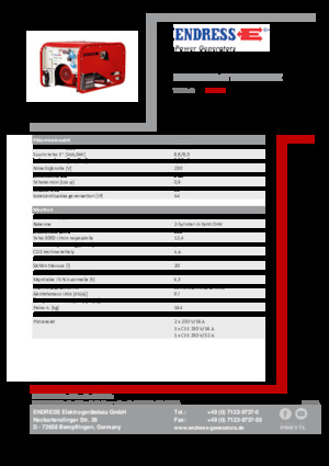 Benzinski generatori struje Endress ESE 1006 HG-GT ES ISO Duplex