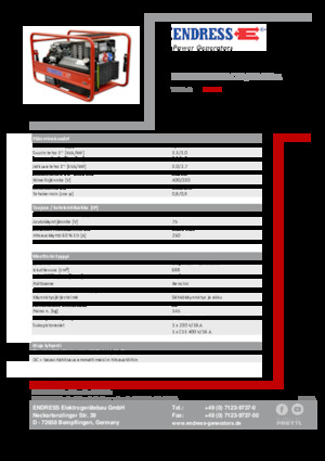 Benzinski generatori struje Endress ESE 1006 SDHS-DC ES / 30-300 A
