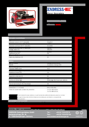 Benzinski generatori struje Endress ESE 1506 DHS-GT ES 