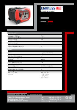Benzinski generatori struje Endress ESE 3000i