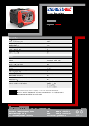 Benzinski generatori struje Endress ESE 3000i