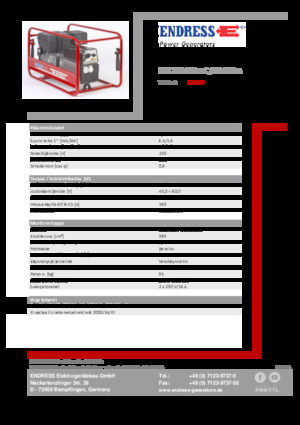 Benzinski generatori struje Endress ESE 704 SHS-AC / 60-200 A 