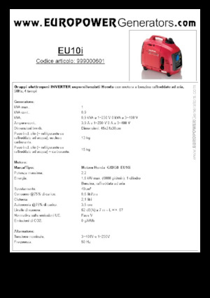 Benzinski generatori struje Europower EU10i