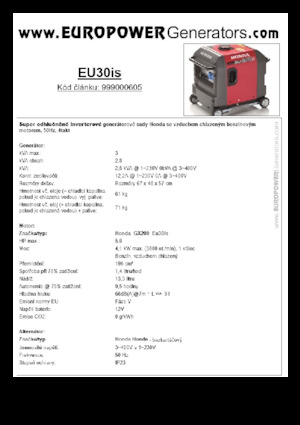 Benzinski generatori struje Europower EU30is