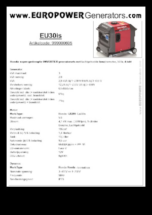 Benzinski generatori struje Europower EU30is