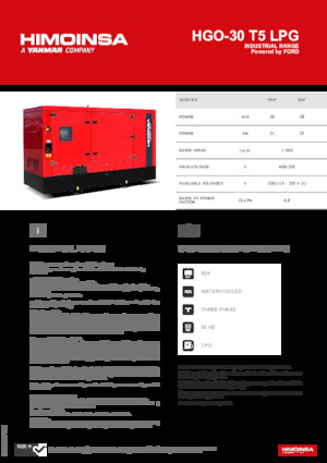 Benzinski generatori struje HIMOINSA HGO-30 T5 LPG