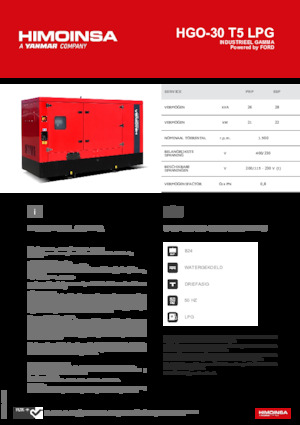 Benzinski generatori struje HIMOINSA HGO-30 T5 LPG