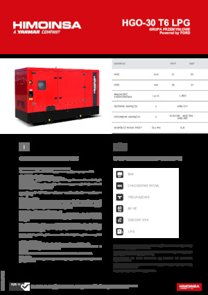 Benzinski generatori struje HIMOINSA HGO-30 T6 LPG