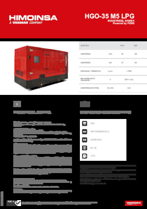 Benzinski generatori struje HIMOINSA HGO-35 M5 LPG