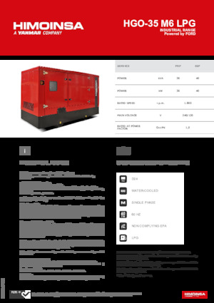Benzinski generatori struje HIMOINSA HGO-35 M6 LPG