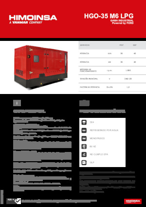Benzinski generatori struje HIMOINSA HGO-35 M6 LPG