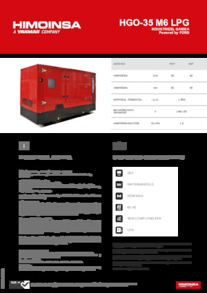 Benzinski generatori struje HIMOINSA HGO-35 M6 LPG