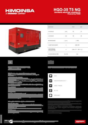 Benzinski generatori struje HIMOINSA HGO-35 T5 NG